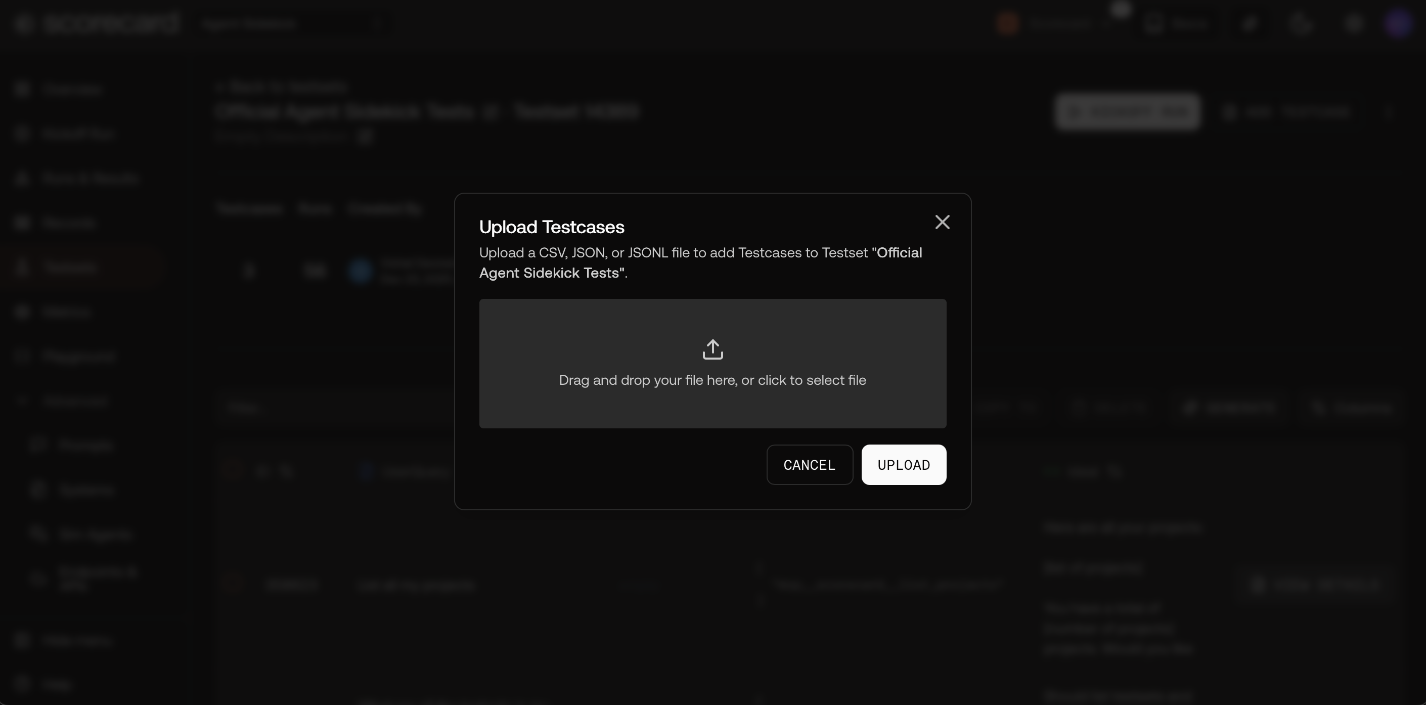 Upload Testcases
